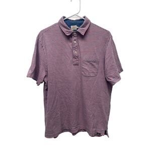 Faherty Men's Polo Shirt Red and blue stripes size Large